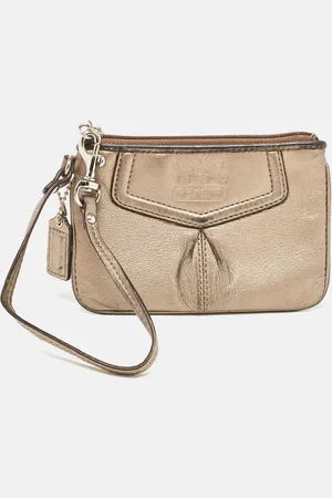 Coach Leather Zip Wristlet Clutch