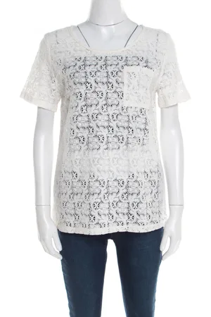 Marc Jacobs Off Floral Lace Short Sleeve Top M