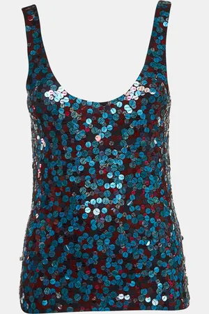 Emporio Armani & Pink Sequin Knit Tank Top S