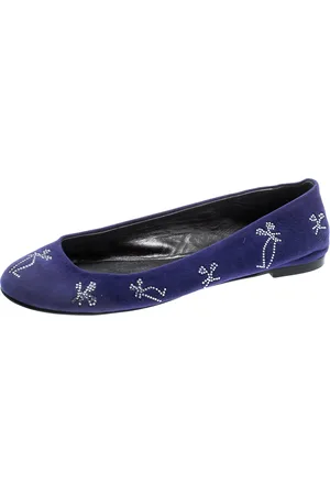 Giuseppe Zanotti Suede Crystal Embellished Ballet Flats Size 36