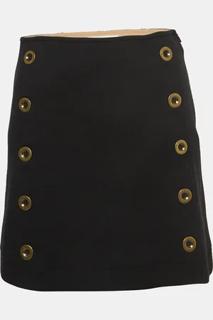 Chloé Wool Knit Button Detail Mini Skirt S