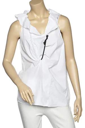 Marni Cotton Ruffle Detail Sleeveless Top M