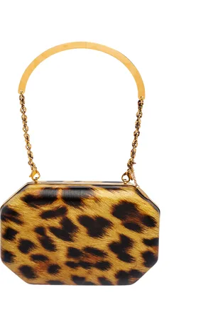 Roberto Cavalli Leopard Print Leather Clutch