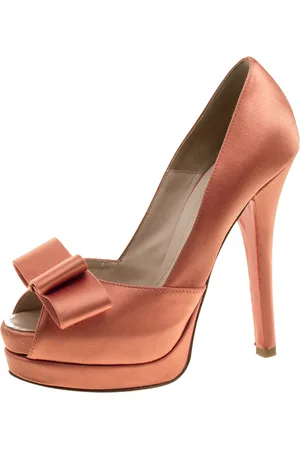 Fendi Satin Deco Bow Platform Pumps Size 36