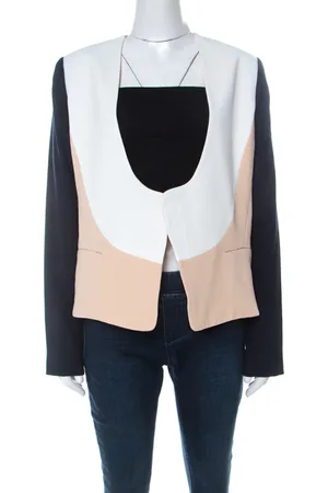 Diane von Furstenberg Crepe Creme Brulee Open Front Feriha Blazer M
