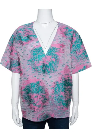 Giorgio Armani Floral Jacquard Silk Blend Oversized Blouse XL