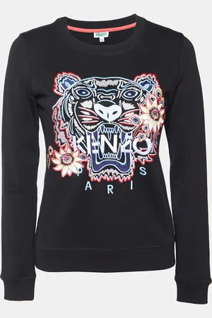 Kenzo Tiger Embroidered Cotton Crew Neck Sweatshirt XS