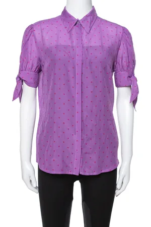Roberto Cavalli Cotton & Silk Button Front Blouse L