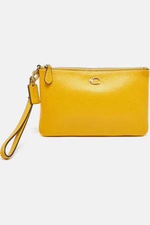 Coach Leather Wristlet Zip Pouch