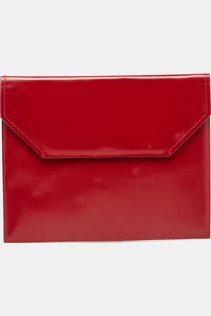 Bally Glossy Leather Envelope Clutch