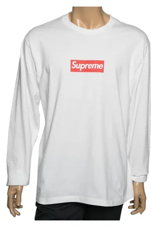 Supreme Cotton Logo Printed Crew Neck Long Sleeve T-Shirts L