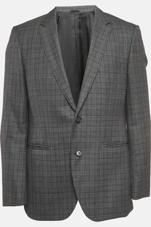 HUGO BOSS Checked Wool Single Breasted Blazer L