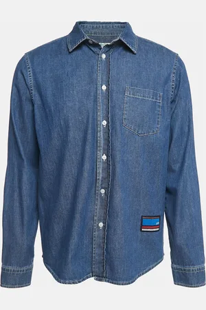 Kenzo Denim Logo Patch Button Front Shirt M