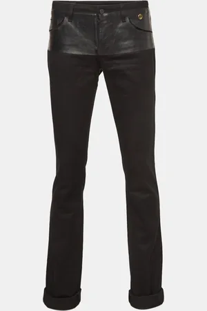 Gucci Cotton Leather Trim Pants XS