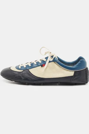 Gucci Leather and Fabric Lace Up Sneakers Size 45.5