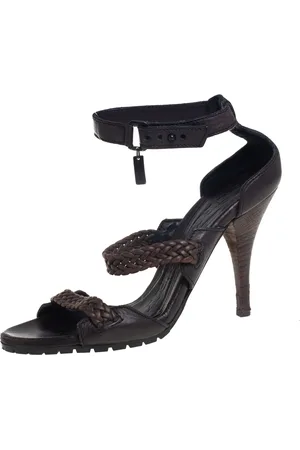 Burberry Black/ Leather Ankle Strap Sandals Size 38