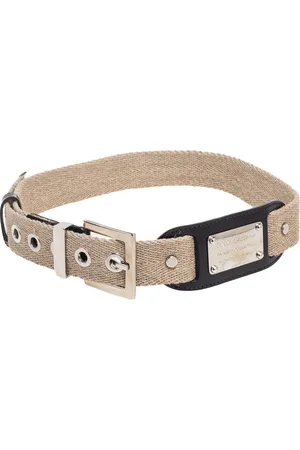 Dolce & Gabbana Canvas and Leather Plaque Detail Waist Belt 70CM