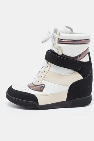 Marc Jacobs Tri Color Leather Lace Up Wedge Sneakers Size 38