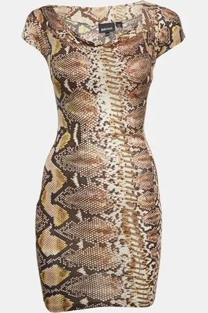 Roberto Cavalli Snakeskin Print Knit Mini Dress XS