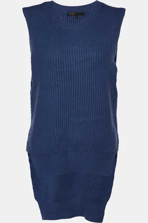 Maje Wool Knit High-Low Sleeveless Sweater Top M