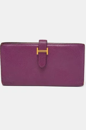 Hermès Anemone Chevre Mysore Leather Bearn Gusset Wallet