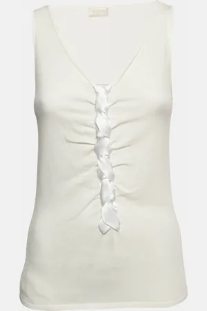 VALENTINO Knit Braid Detailed Sleeveless Top M