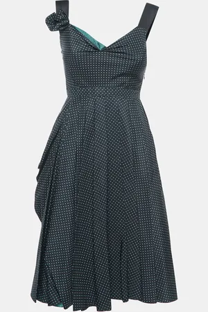 Prada Polka Dot Silk Draped Sleeveless Short Dress S