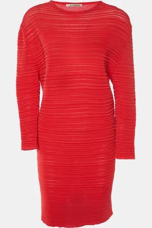 Balenciaga Textured Rib Knit Knee-Length Dress S