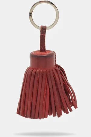 Hermès Ruby Lambskin Leather Carmen Tassel Keychain