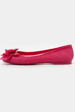 Tory Burch Red Rubber Bow Ballet Flats Size 35