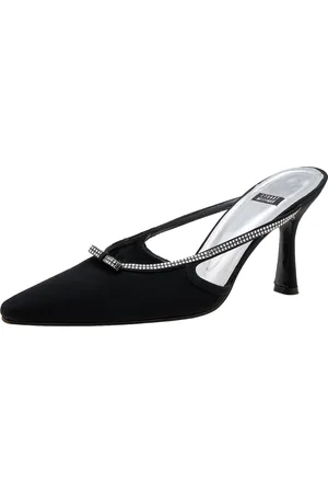 Stuart Weitzman Nylon Crystal Embellished Mules Size 40