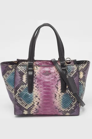 Coach Python Embossed and Leather Crosby Carryall Tote