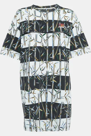 Kenzo Memento Collection 2 Bamboo Print Cotton Mini T-Shirt Dress S