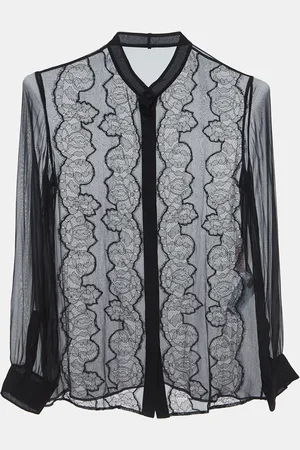 VALENTINO Silk & Lace Blouse S