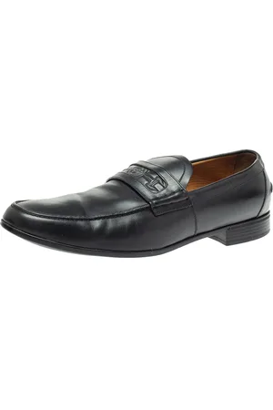 Gucci Leather Horsebit Embossed Slip On Loafers Size 43.5