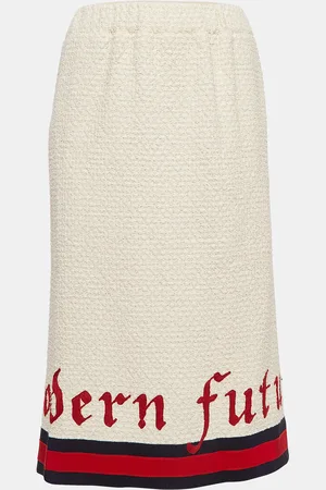 Gucci Tweed Modern Future Embroidered Pencil Skirt M