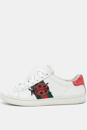 Gucci Leather Web Ace Sneakers Size 34.5