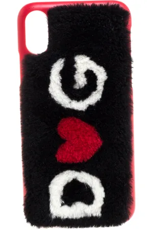 Dolce & Gabbana /Red Fur Logo Plaque iPhone X Cover
