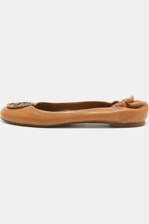 Tory Burch Leather Minnie Scrunch Ballet Flats Size 38.5
