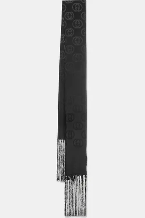 Gucci GG Pattern Silk Fringed Stole