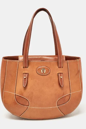 Aigner Leather Logo Flap Hobo