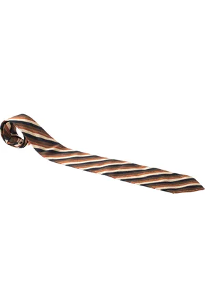 BRIONI Vintage Striped Jacquard Silk Tie