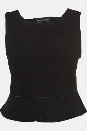 Emporio Armani Knit Sleeveless Cut-Out Crop Top M