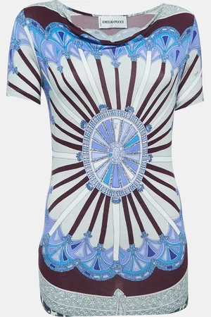 Emilio Pucci Print Knit Short Sleeve Top S