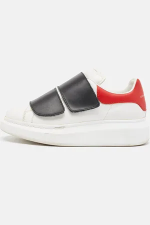 Alexander McQueen Tricolor Leather Oversized Velcro Strap Sneakers Size 35