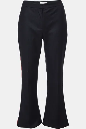 Alexander McQueen Wool Side Striped Flared Trouser M