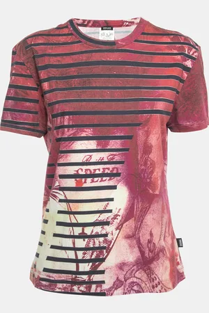 VERSACE All-Over Print stretch Cotton Short Sleeve T-Shirt L