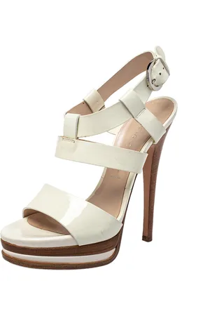 Casadei Patent Leather Strappy Platform Sandals Size 36
