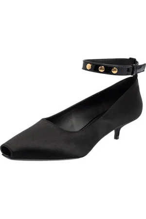 Burberry Satin Peep Toe Ankle Strap Pumps Size 37.5