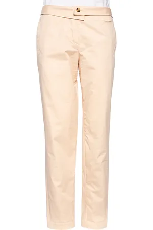 Kenzo Peach Cotton Back Buckle Detailed Formal Trousers M